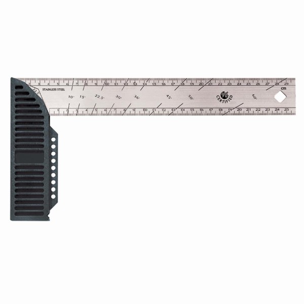 schwarz/grausilbe Ironside 100-324 Zimmermannswinkel 250mm aus rostfreiem Stahl 